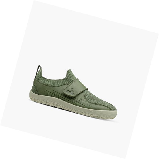 Baskets Vivobarefoot Primus Knit Laine Enfant Vert | 0683FEBYM